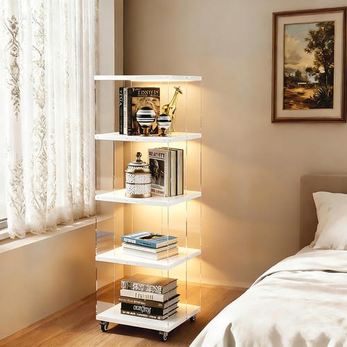 Rotating bookshelf with led - bookshelf,
